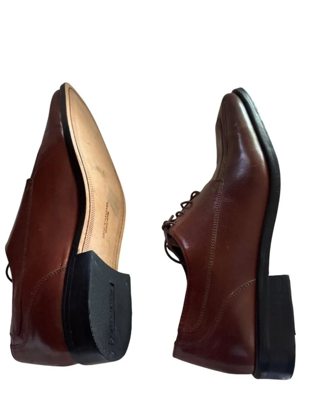 Stacy Adams Mens Brown Leather Oxford Dress Shoes Size 10M